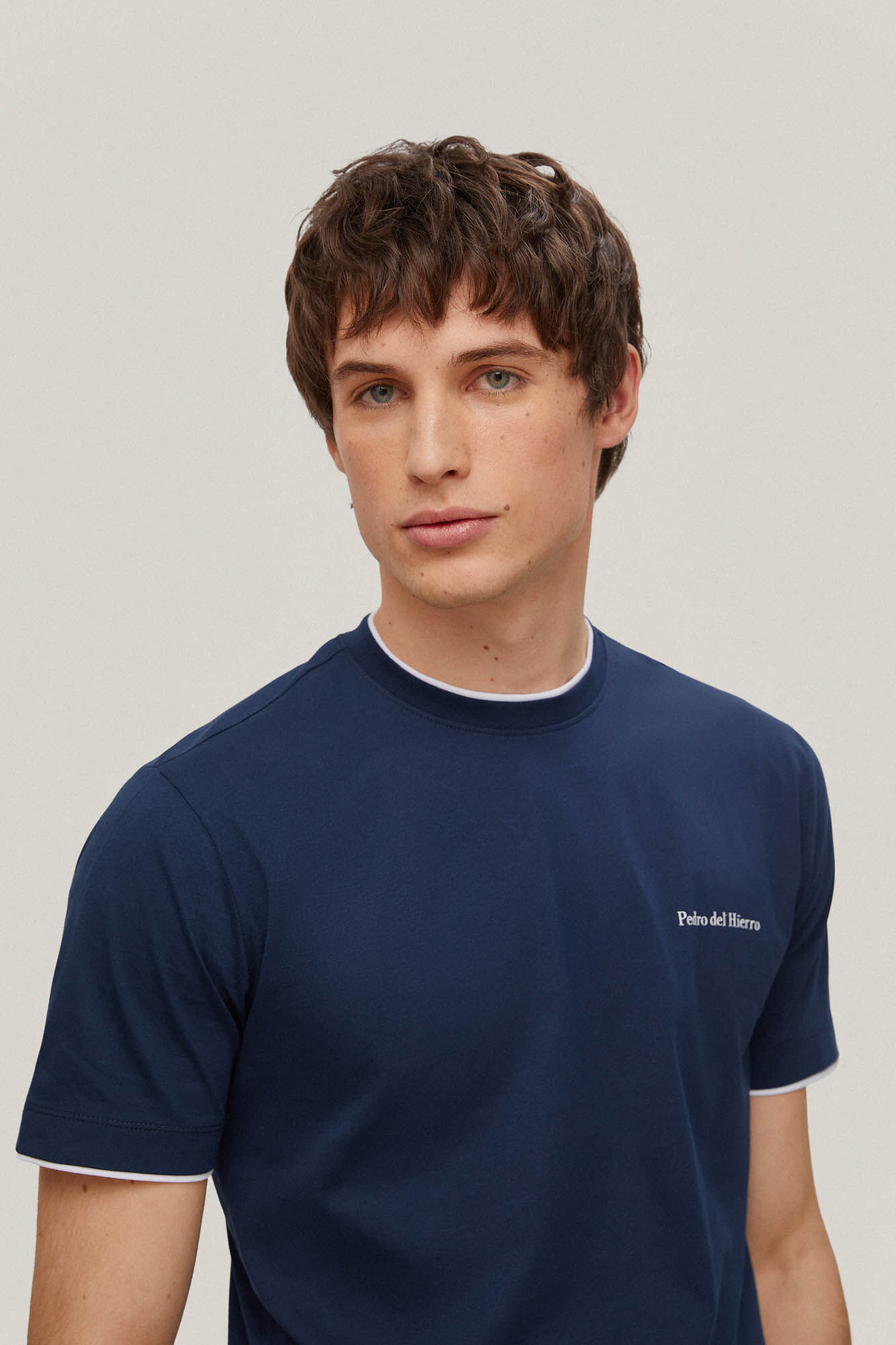 Camiseta de gola dupla - Azul