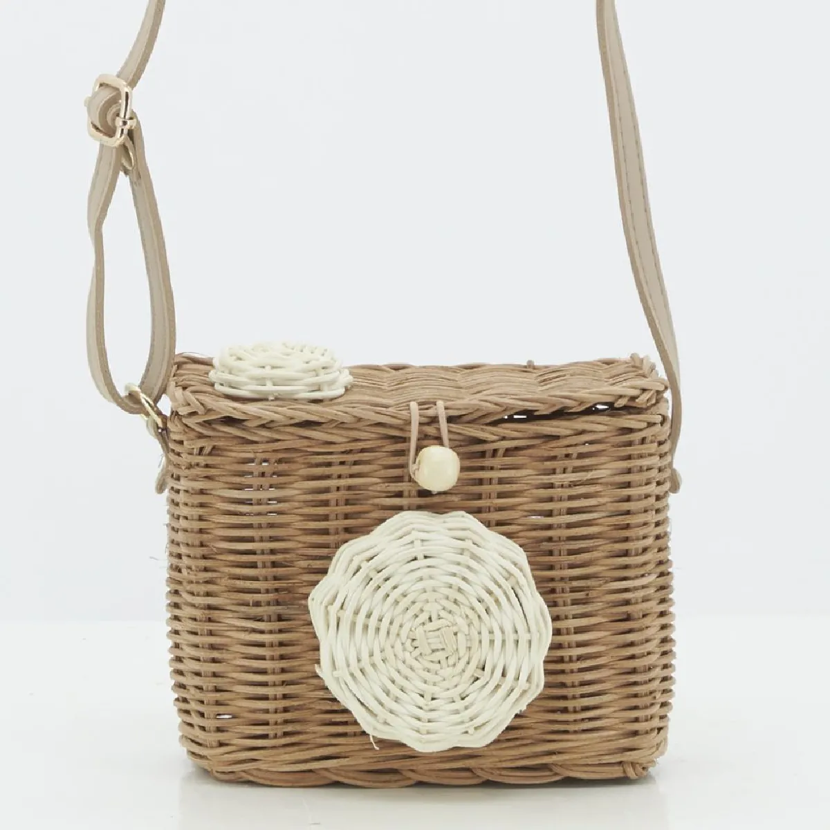 Aubry Gaspard Sac Enfant Rotin Cuir Appareil Photo