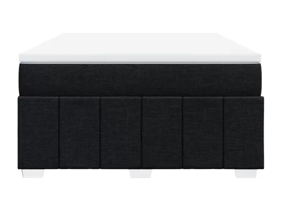 Sommier à lattes de lit avec matelas Noir 160x200 cm Tissu