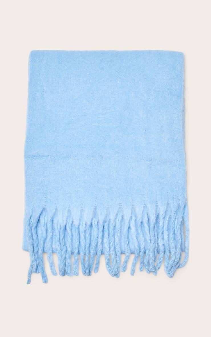 Bleu Layette Écharpe Couverture À Pompons