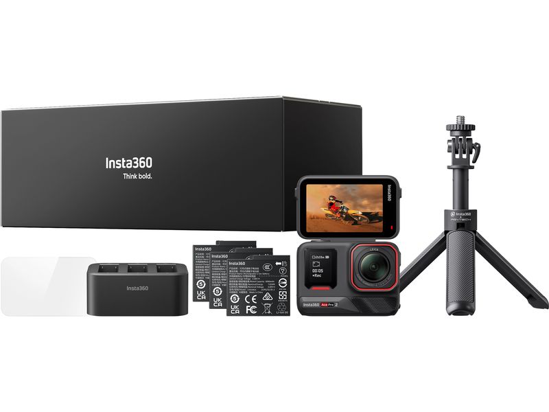 Insta360 Actionkamera Ace Pro 2 Creator Bundle 8K Pro Action Cam mit Stativ, Akkus und Zubehör
