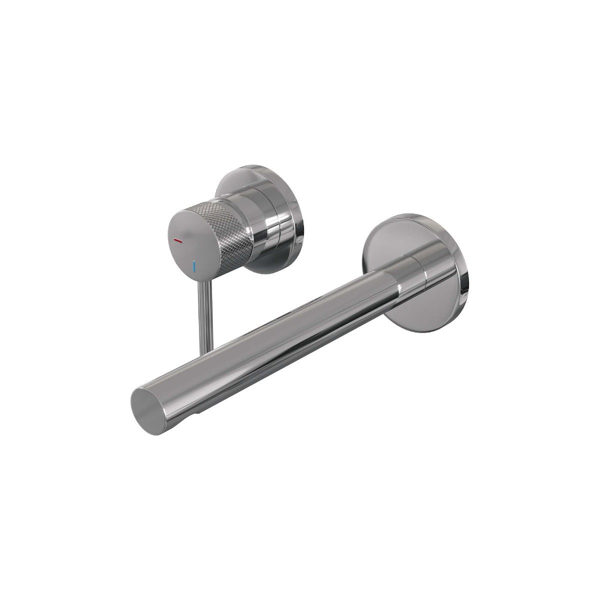 Brauer Chrome Carving inbouw wastafelkraan met rechte uitloop, lange handgreep en ColdStart chroom links