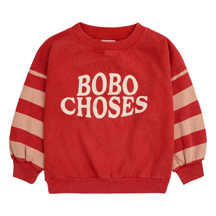 Bobo Choses Sweat Coton Bio à Rayures | Rouge