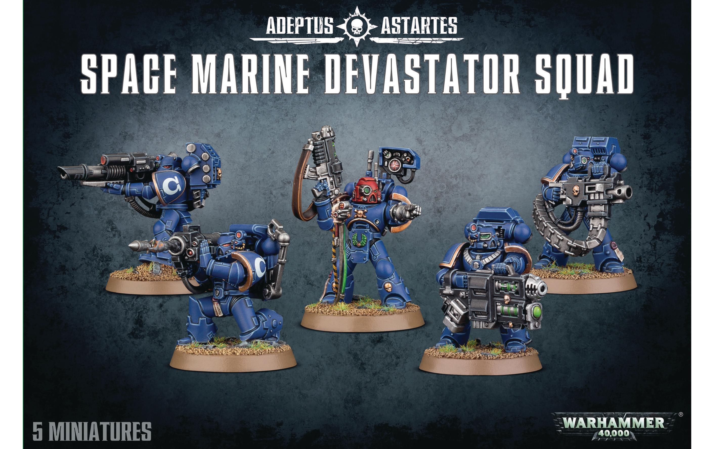 Figurenset Warhammer 40.000 Space Marine Devastator SquadUnterstützungstruppe mit hoher Feuerkraft