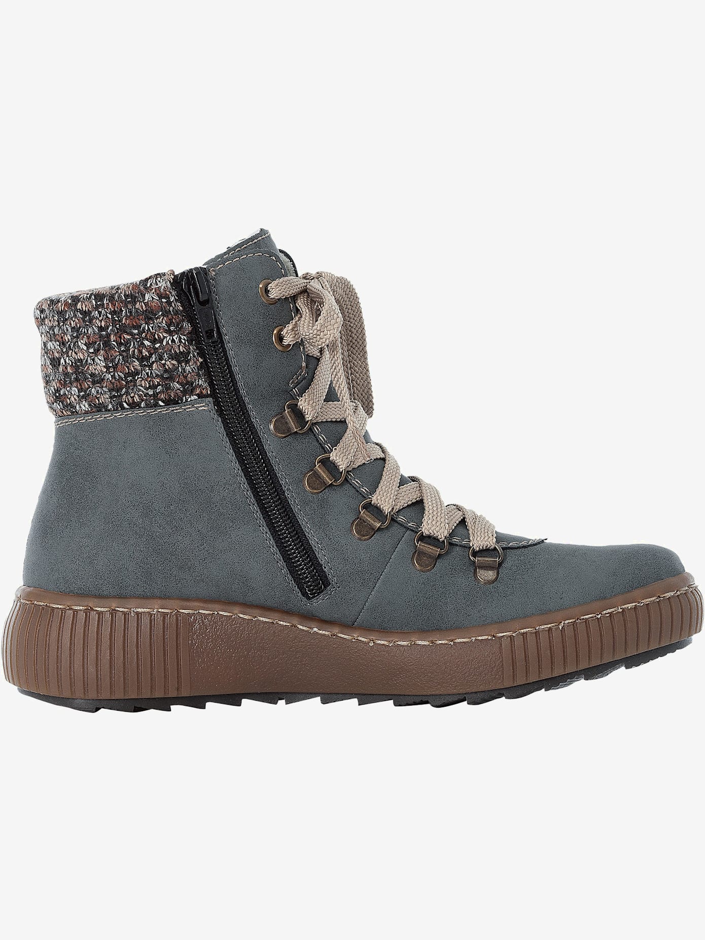 Bottines d'hiver logo estampé et couture contrastée