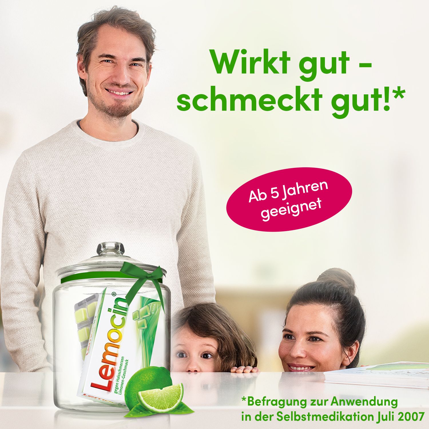 Lemocin® gegen Halsschmerzen Limettengeschmack ab 5 Jahren