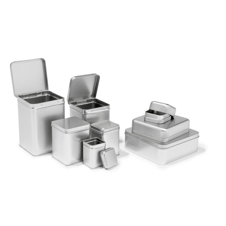 Weißblechdose quadratisch, silber
