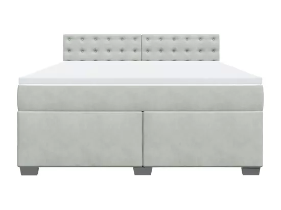 Sommier à lattes de lit et matelas Gris clair 180x200cm Velours