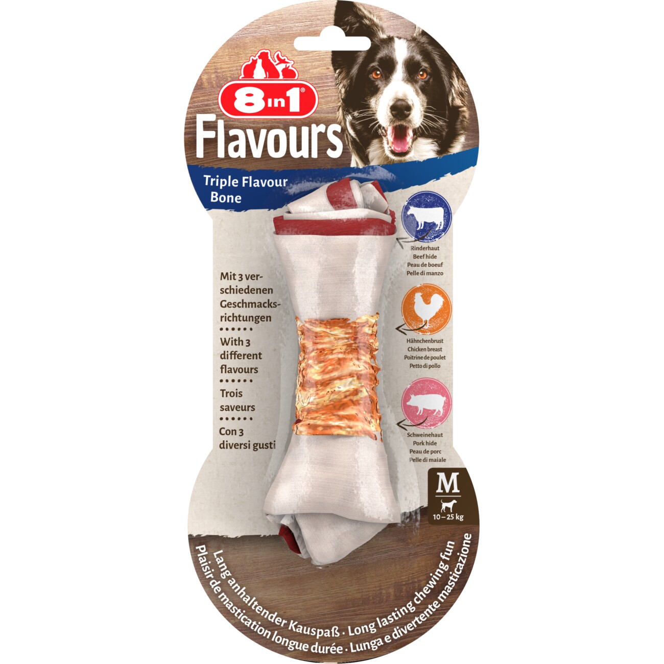 8in1 Triple Flavour Kauknochen M 1 Stück