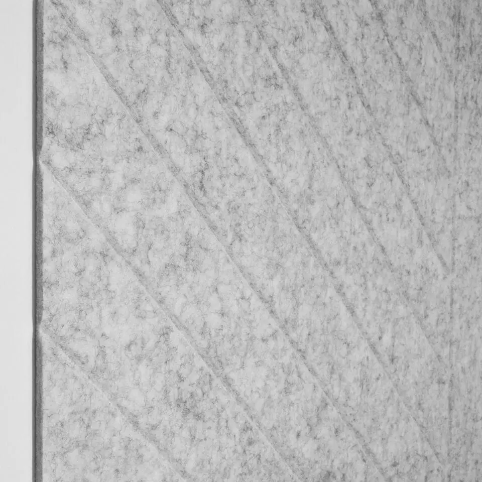 Akoestisch wandpaneel PET-vilt - 100x100cm - Visgraat motief Lichtgrijs