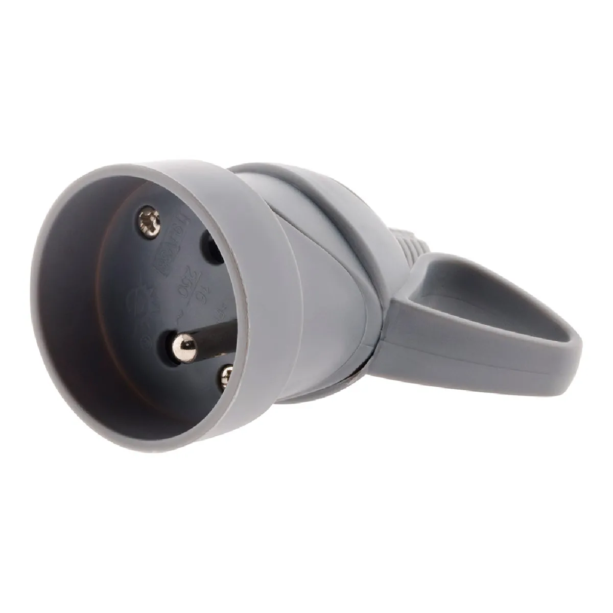 Zenitech Fiche femelle anneau 1 prise 16A 2P+T - Gris