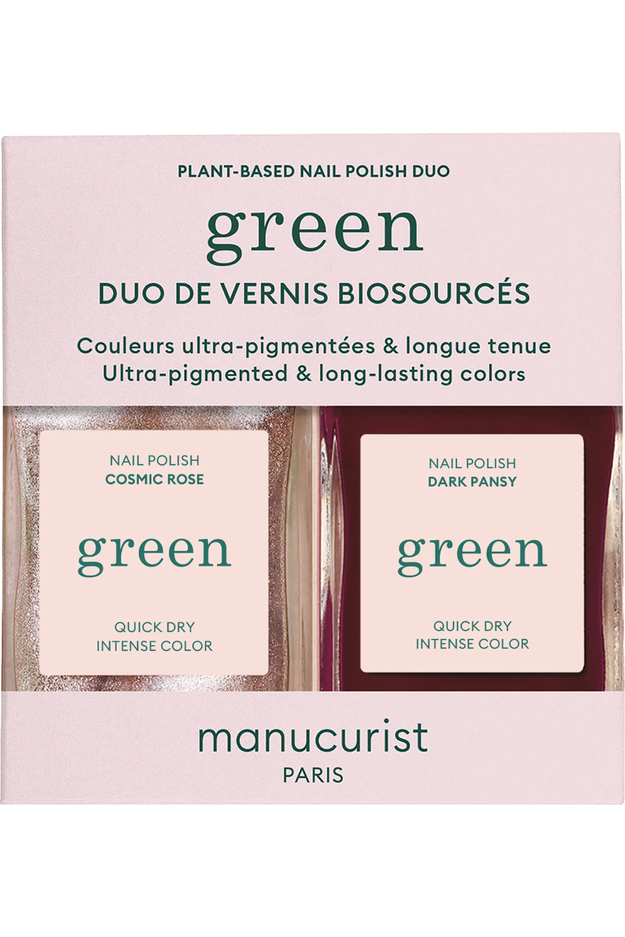 Manucurist Duo de vernis green Cosmic Rose + Dark Pansy-120 g