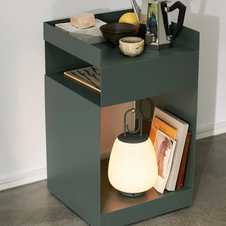 &Tradition - Rotate Beistelltisch SC73, 59 x 35 cm, Stahl, steingrau