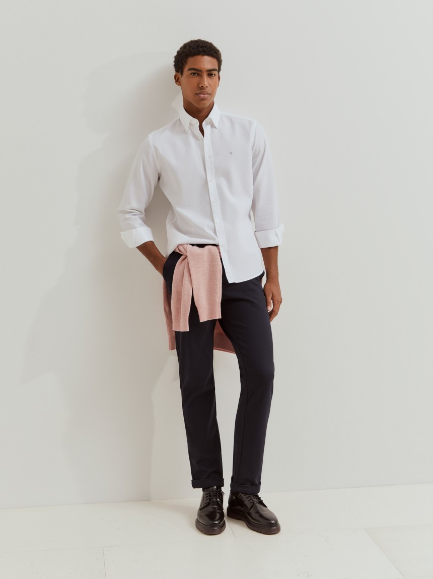Camisa slim fit de algodão