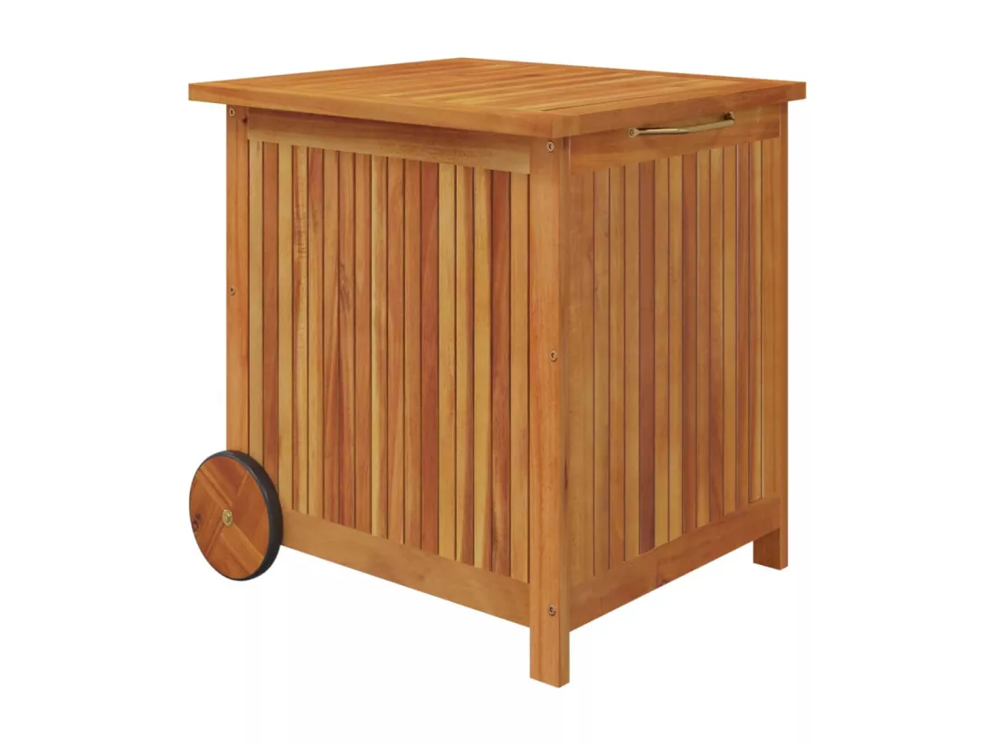 Prolenta Premium - Boîte de rangement de jardin avec roues 60x50x58 cm Bois acacia