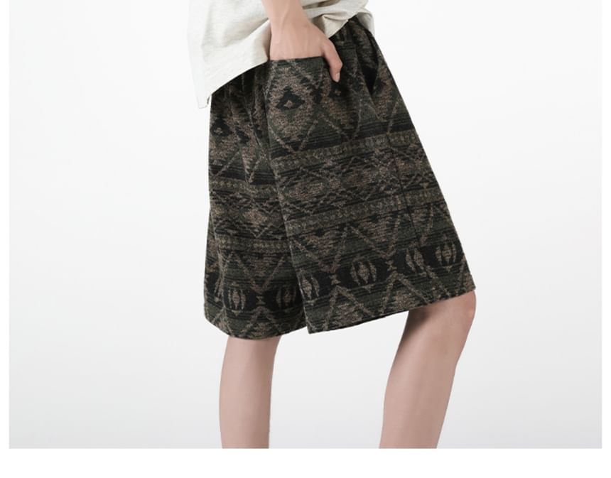 AXEN - Bermudashorts met trekkoord en patroon