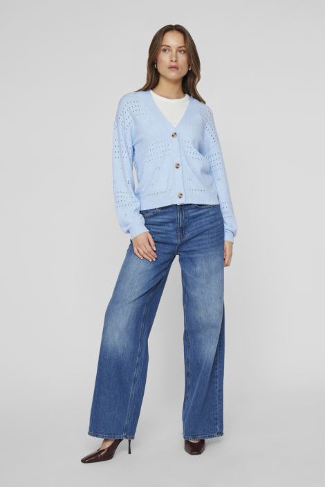 Vila blauwe dames vest
