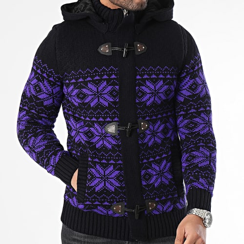Gilet Capuche Noir Violet