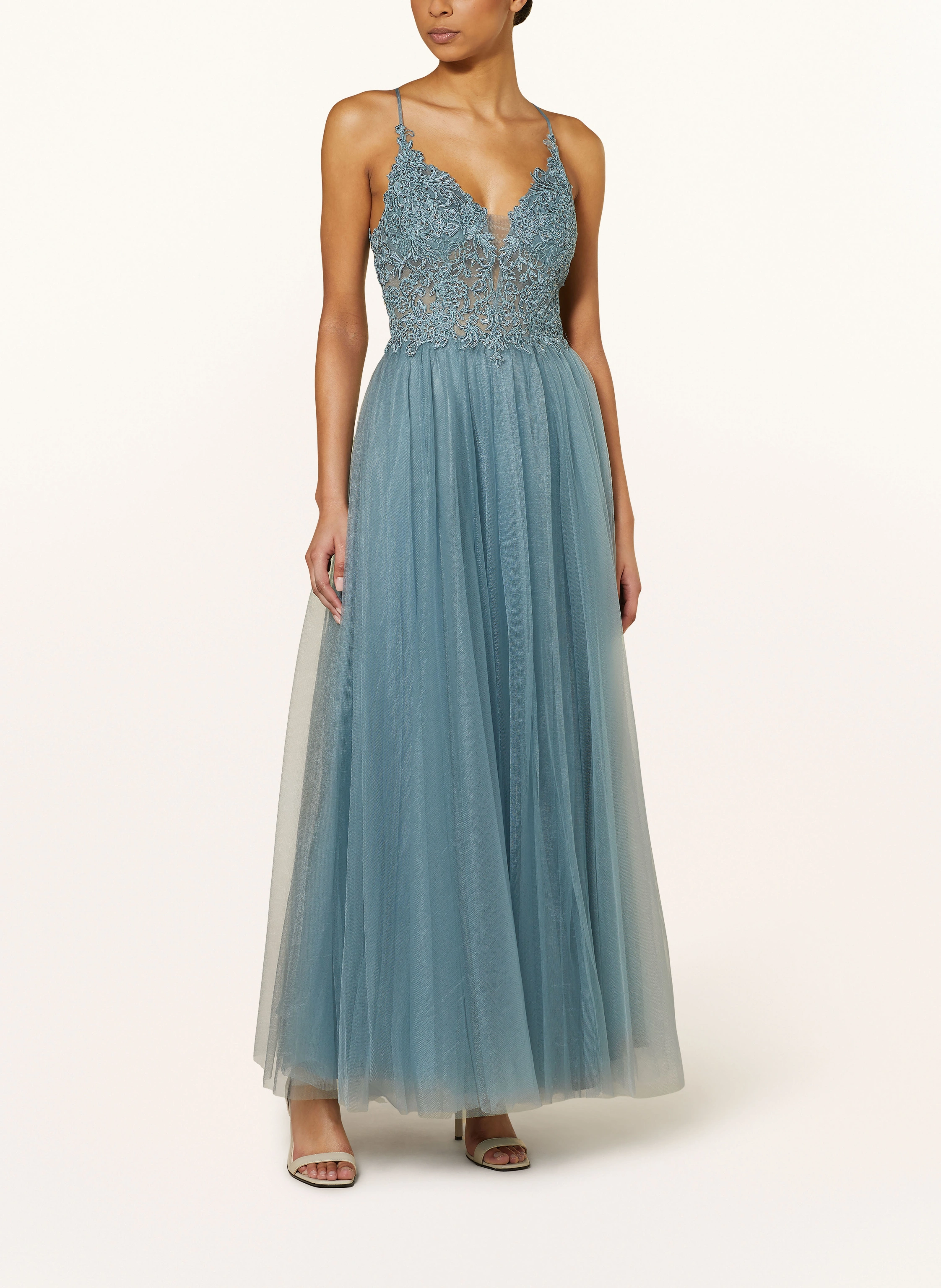Hey Kyla Abendkleid mit Schmucksteinen und Spitze