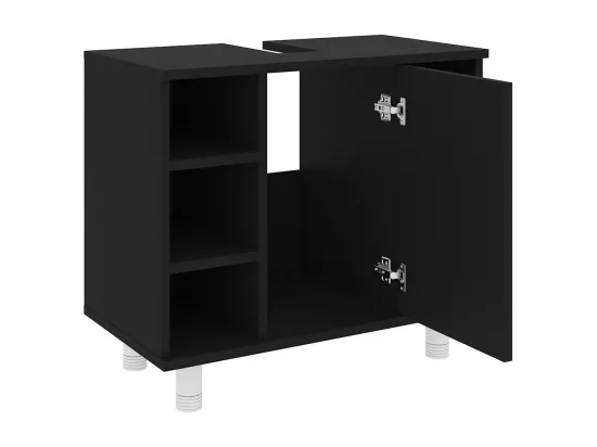Armoire de salle de bain Noir 60x32x53,5 cm Bois d'ingénierie