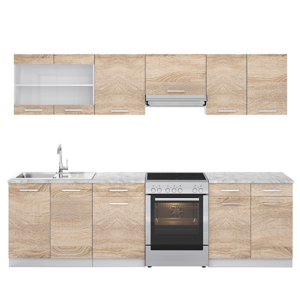 Vicco Küche Küchenzeile Küchenblock Einbauküche 270 cm Sonoma Eiche