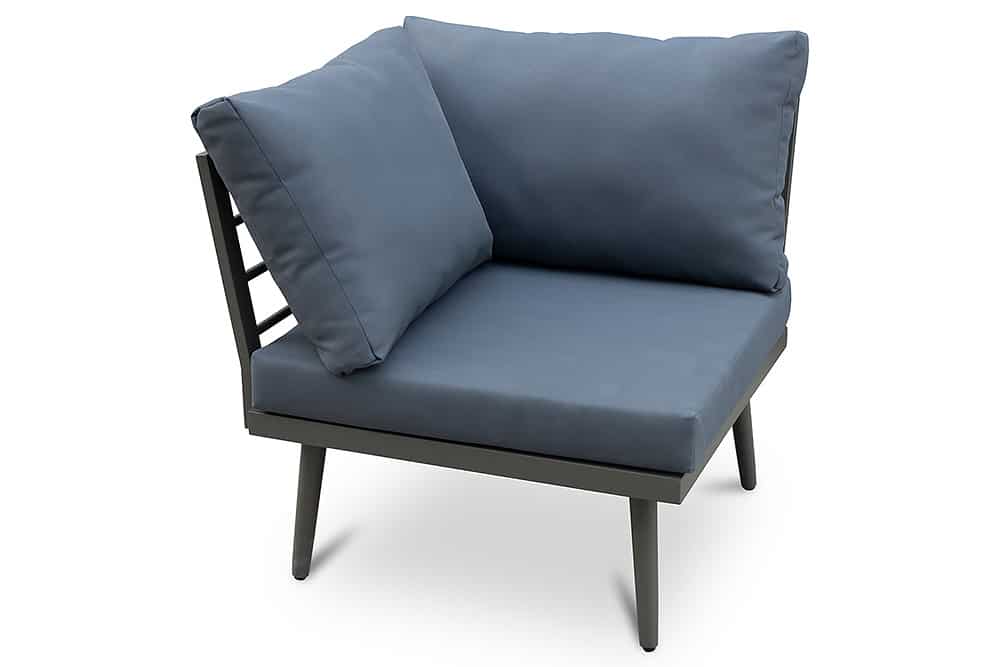 Outdoor Garten-Lounge-Set CANNES 250cm anthrazit natur Akazie inkl. Tisch und Kissen
