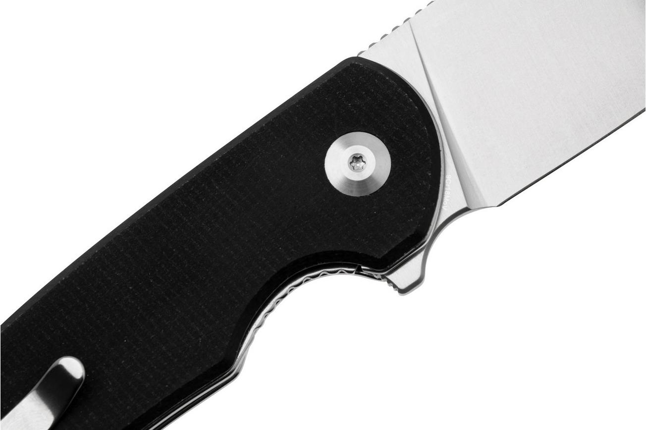 Sencut Omniform S23064-2 Satin, Black Canvas Micarta, zakmes
