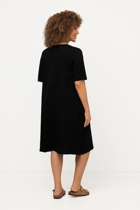 Jerseykleid, A-Linie, Rundhals, Halbarm, Taschen