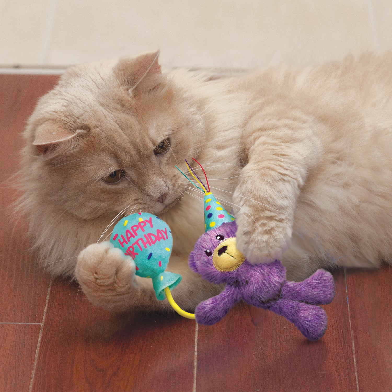 Kong kattenspeelgoed birthday teddy 23,5 x 9,6 x 3,5 cm