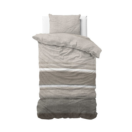 Dekbedovertrek Flanel Stone Stripe - Taupe