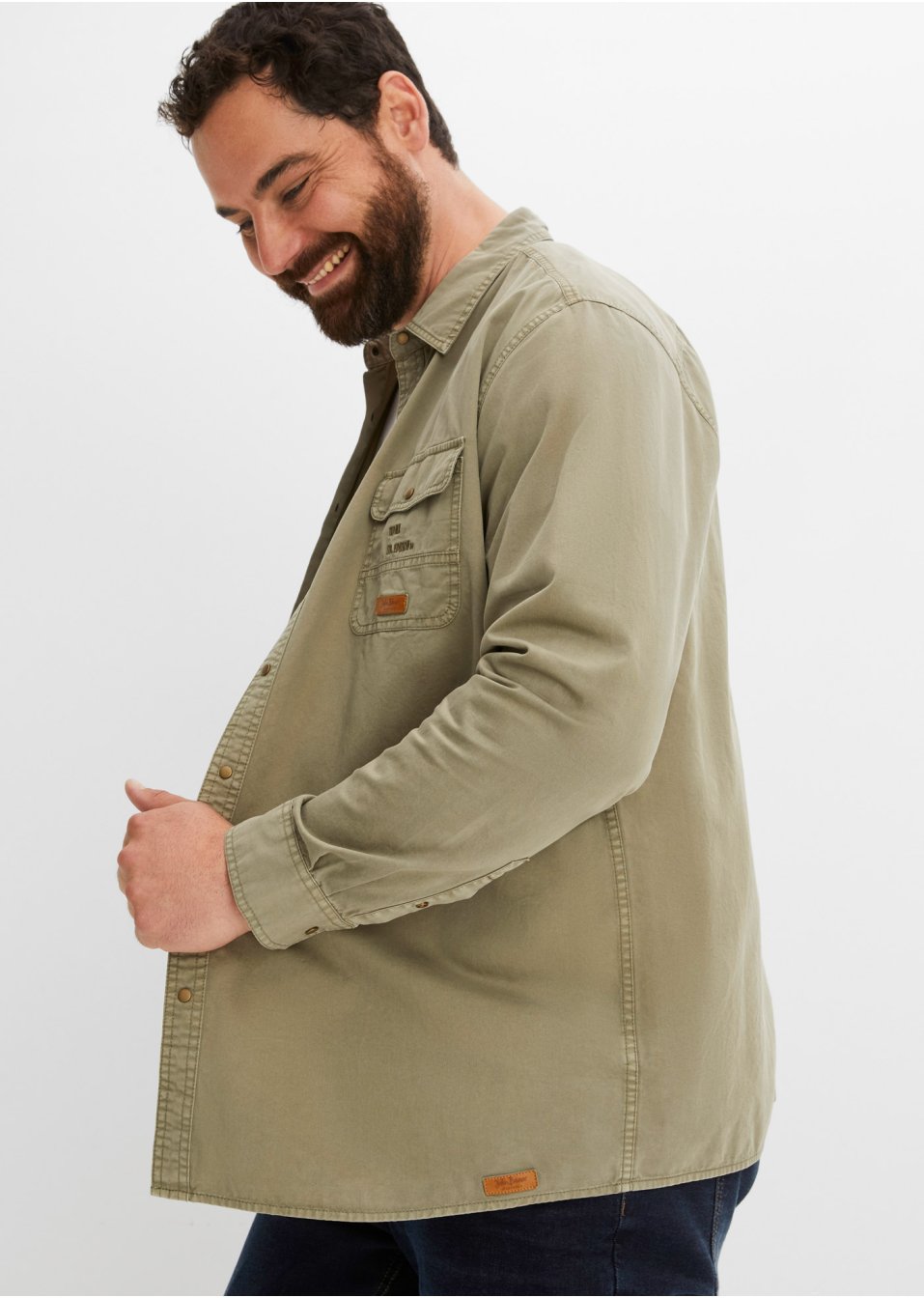 Chemise manches longues aspect délavé