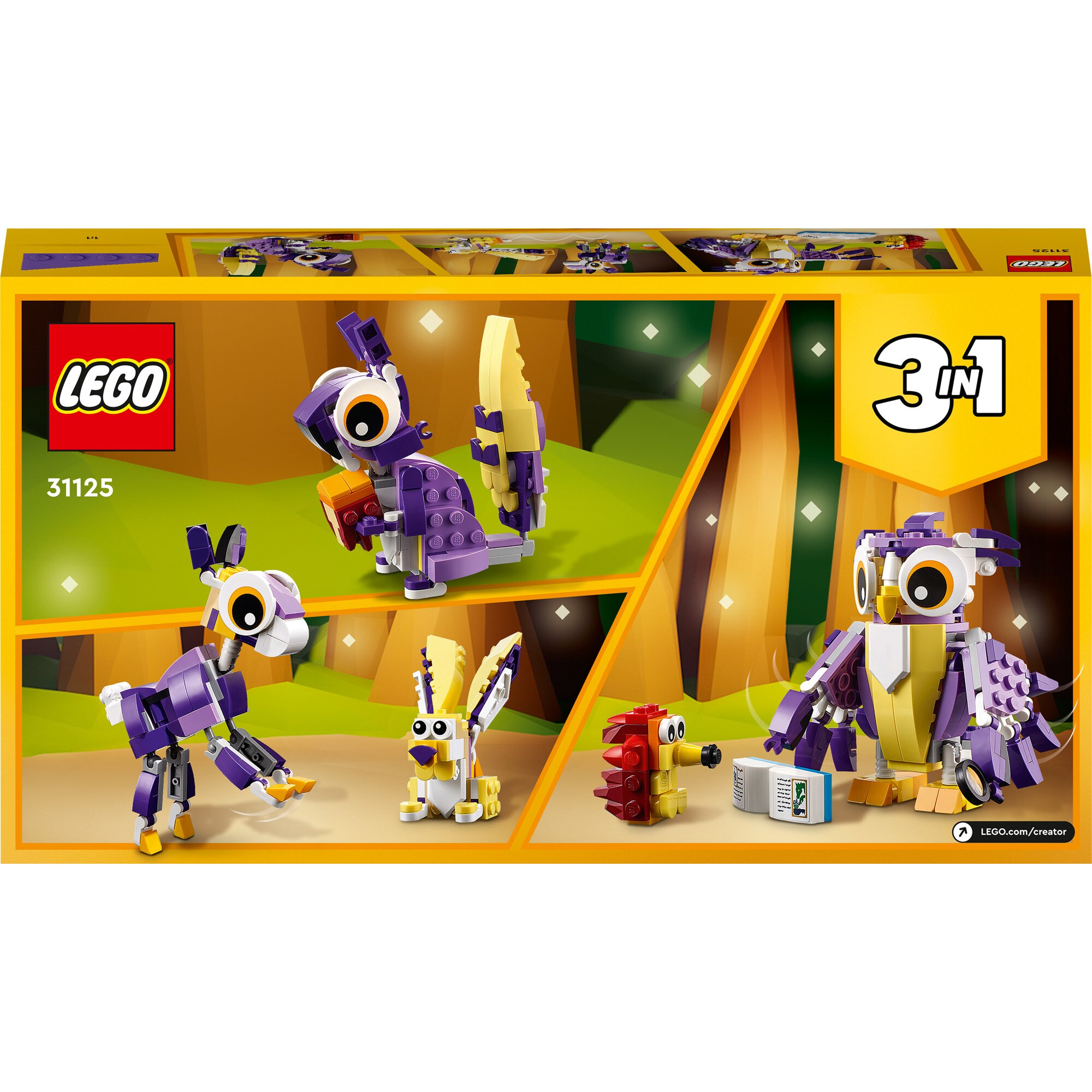 LEGO Konstruktionsspielzeug Creator 3-in-1 Wald-Fabelwesen