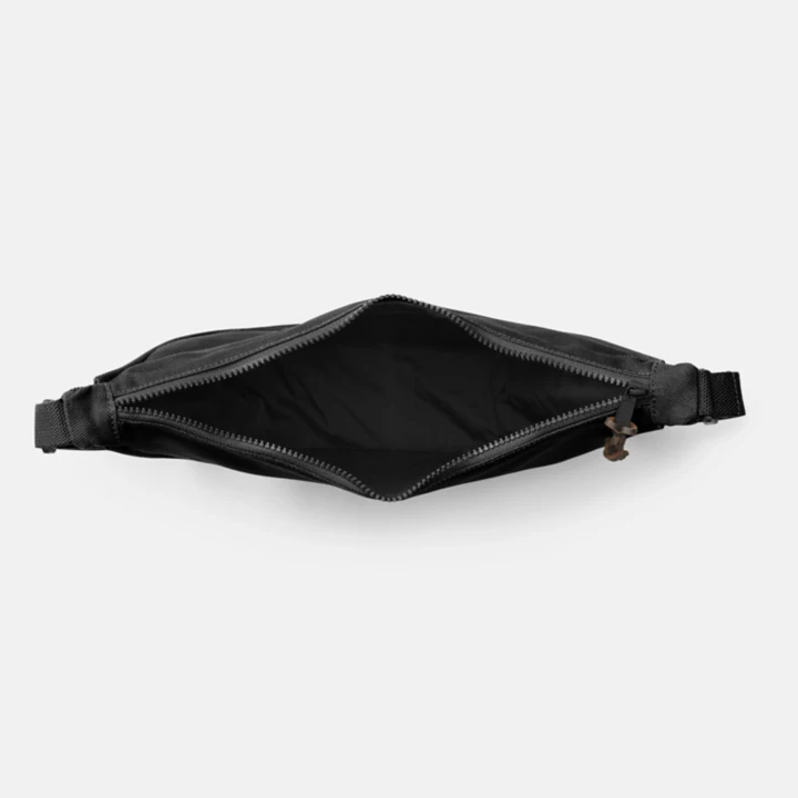 Sac à bandoulière en toile et cuir pour femme en noir
