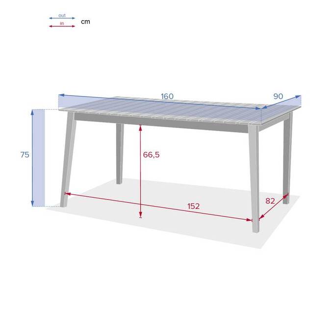 Table de jardin rectangulaire TIWI Acacia