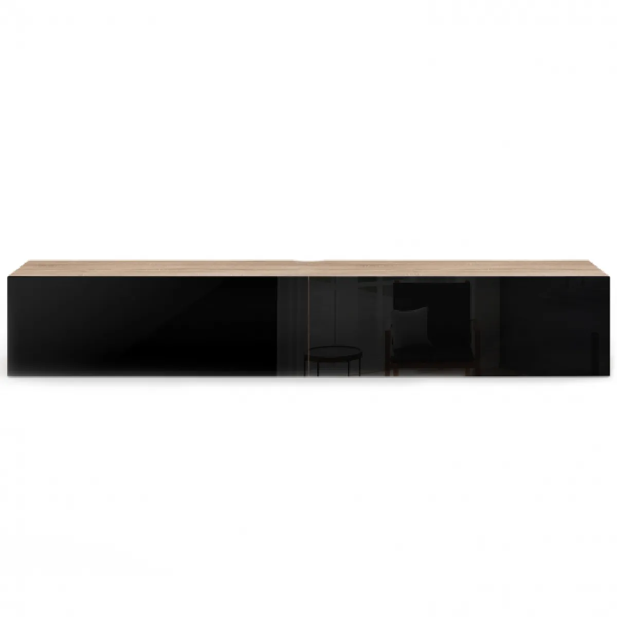 Idmarket MARKET Meuble TV ELIO - Bois et Noir