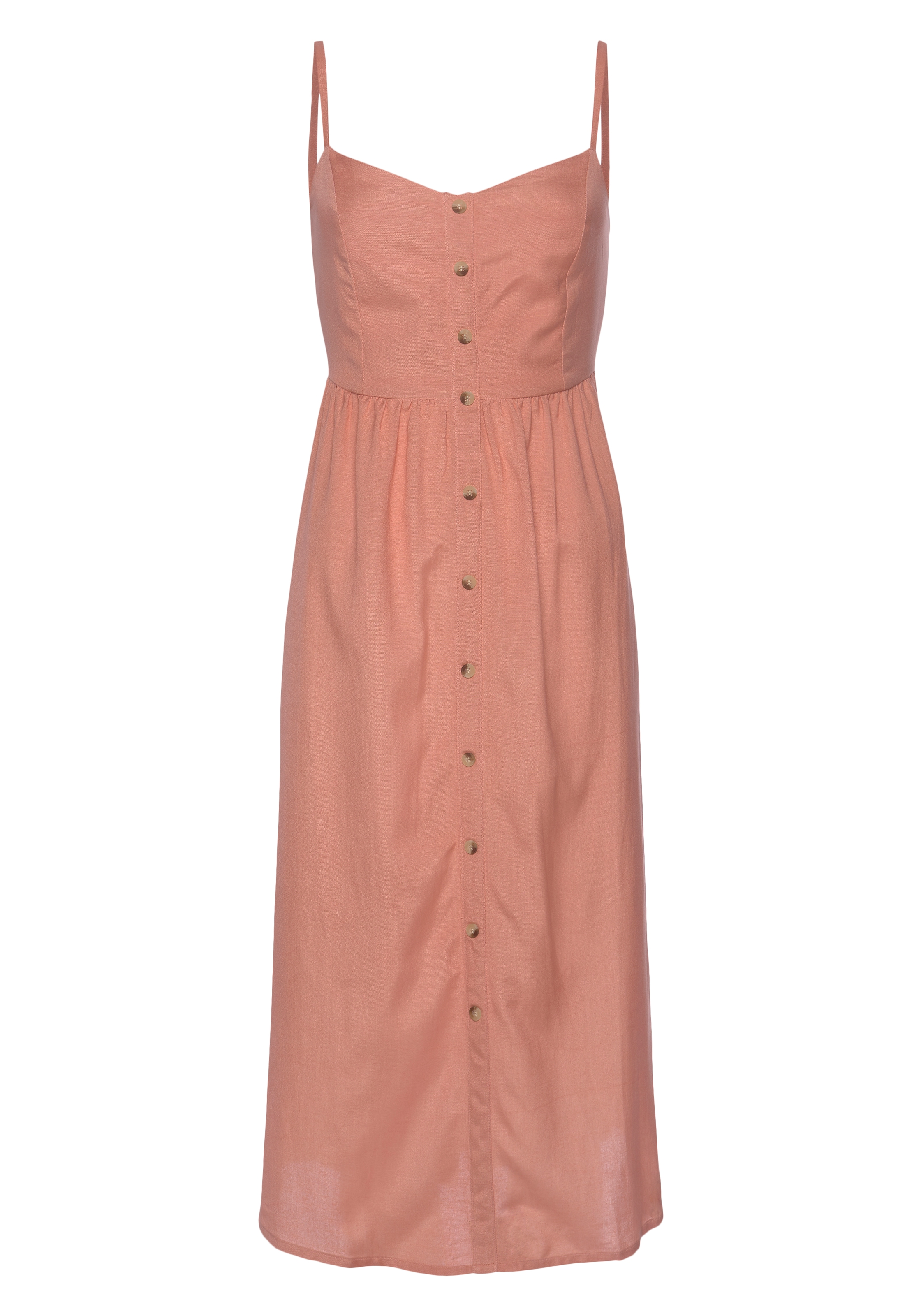 LASCANA Sommerkleid aus Leinenmix mit Baumwolle, Midikleid, Strandkleid
