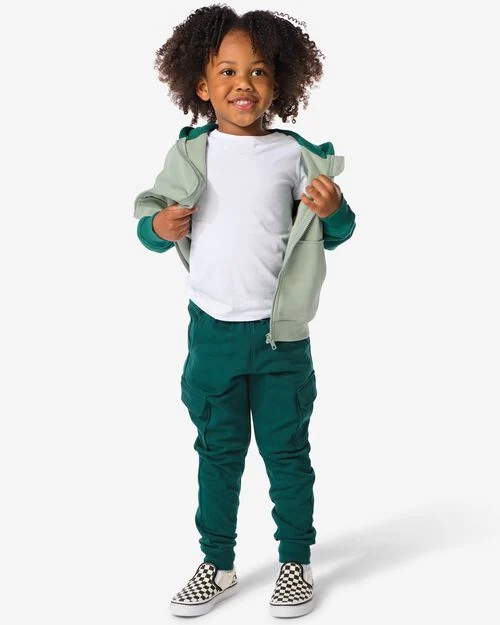 pantalon sweat cargo enfant vert