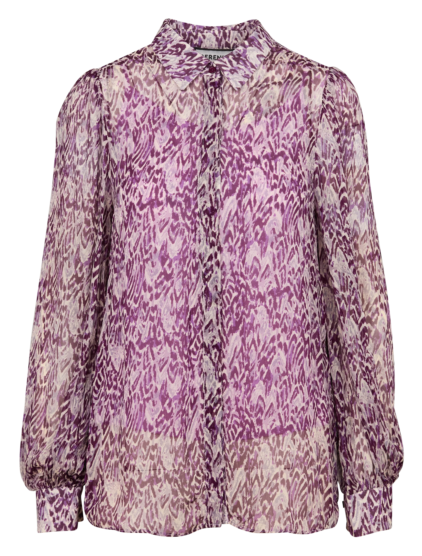 CLARA - Chemise col classique droite imprimée | Violet
