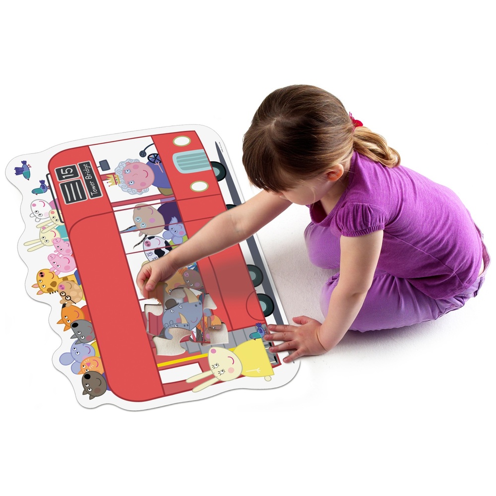 Ravensburger Peppa Pig London Bus 24-teiliges Riesen-Bodenpuzzle