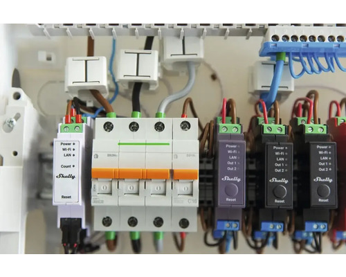 Shelly Pro 3EM elektriciteitsmeter incl. 3x 120A aansluitingen, meetfunctie, WLAN