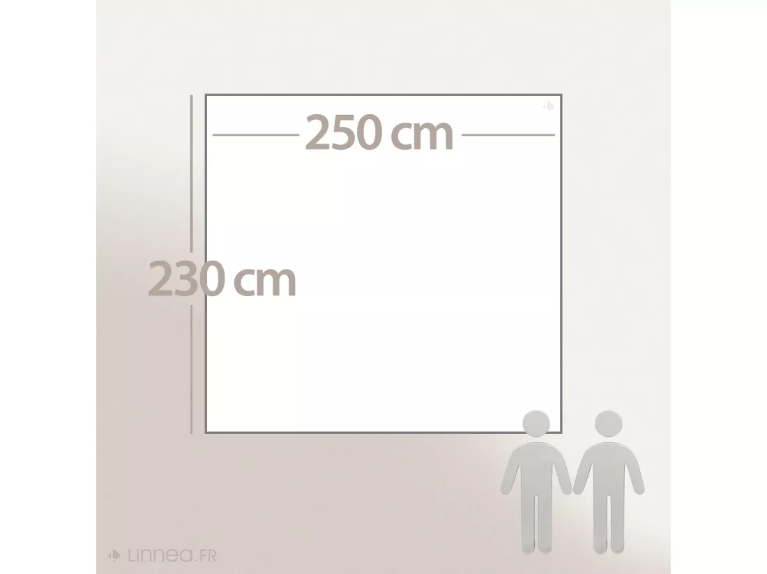 Dessus de lit 230x250 cm coton et lin mélangés ETRETAT écru naturel