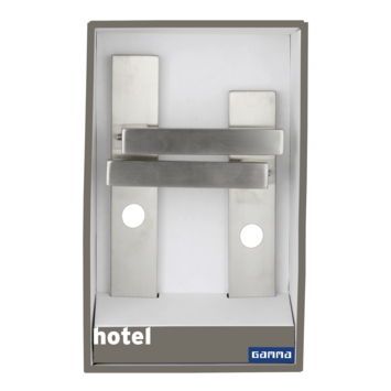 Gamma deurkruk set Hotel recht schild vrij-bezet sluiting 63/8 mm RVS