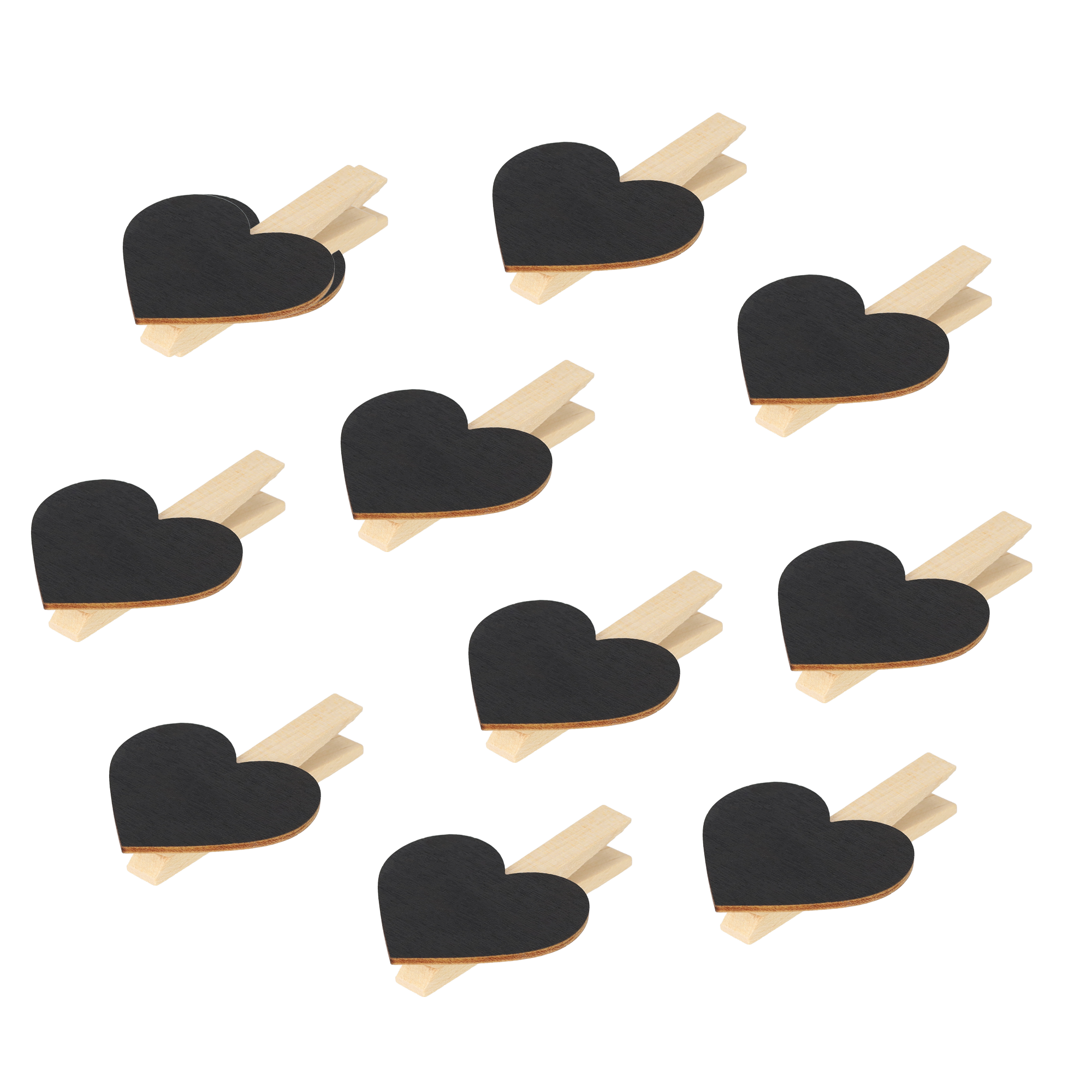 (10er Set) 6cm Holz klammern DIY Bastel Deko Wäscheklammern - Herz