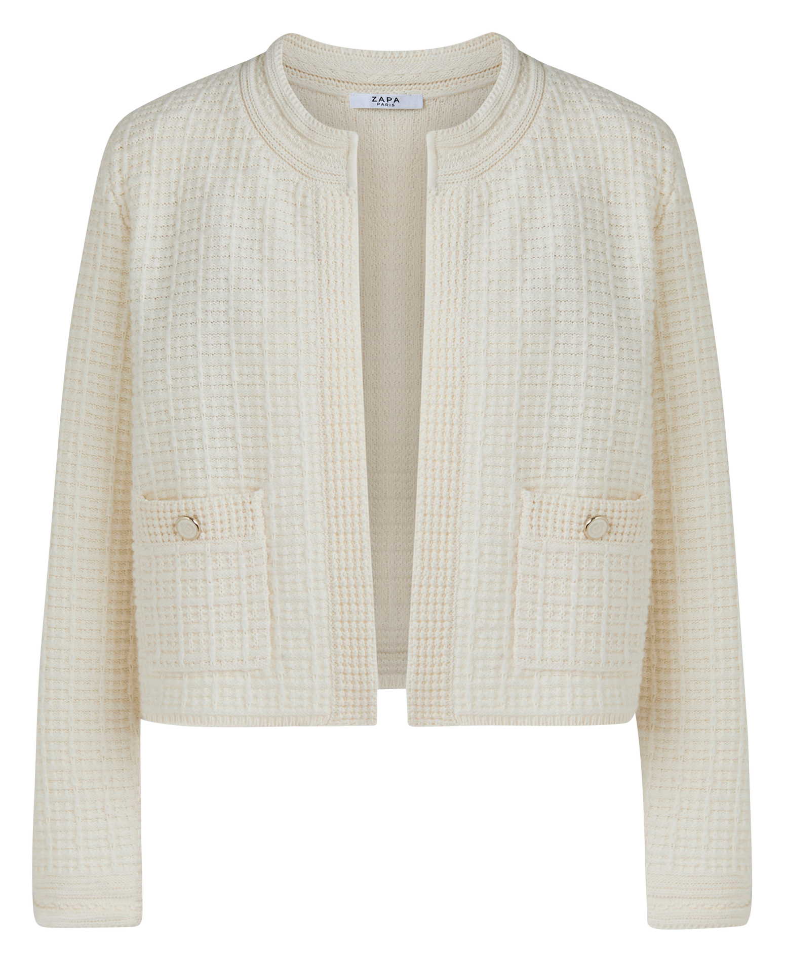 GLADE - Gilet droit en laine | Blanc