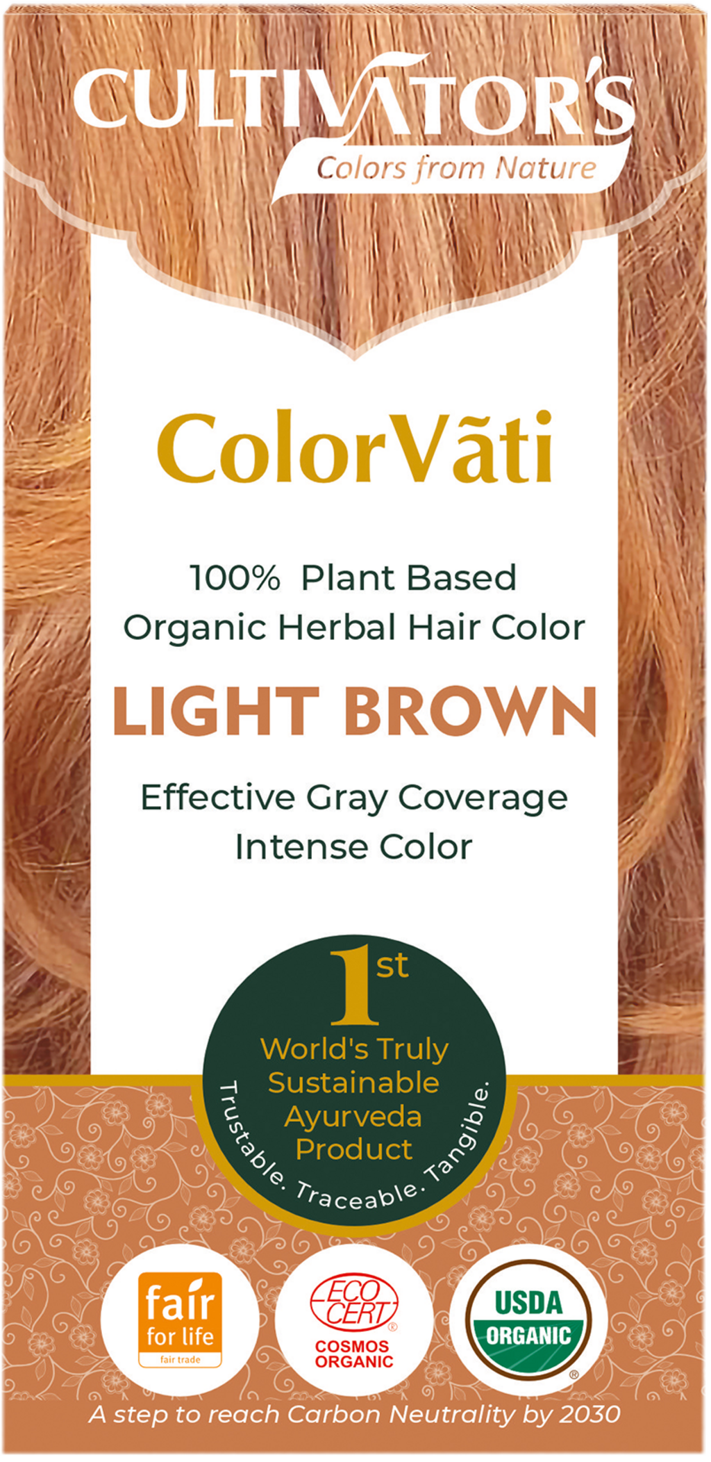 CULTIVATOR'S  ColorVãti Organic Herbal Hair Color - 06 Light Brown, 100 g