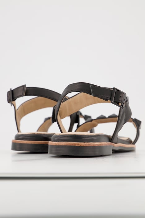 Leder-Sandalen, Ziernieten, leicht, Weite H