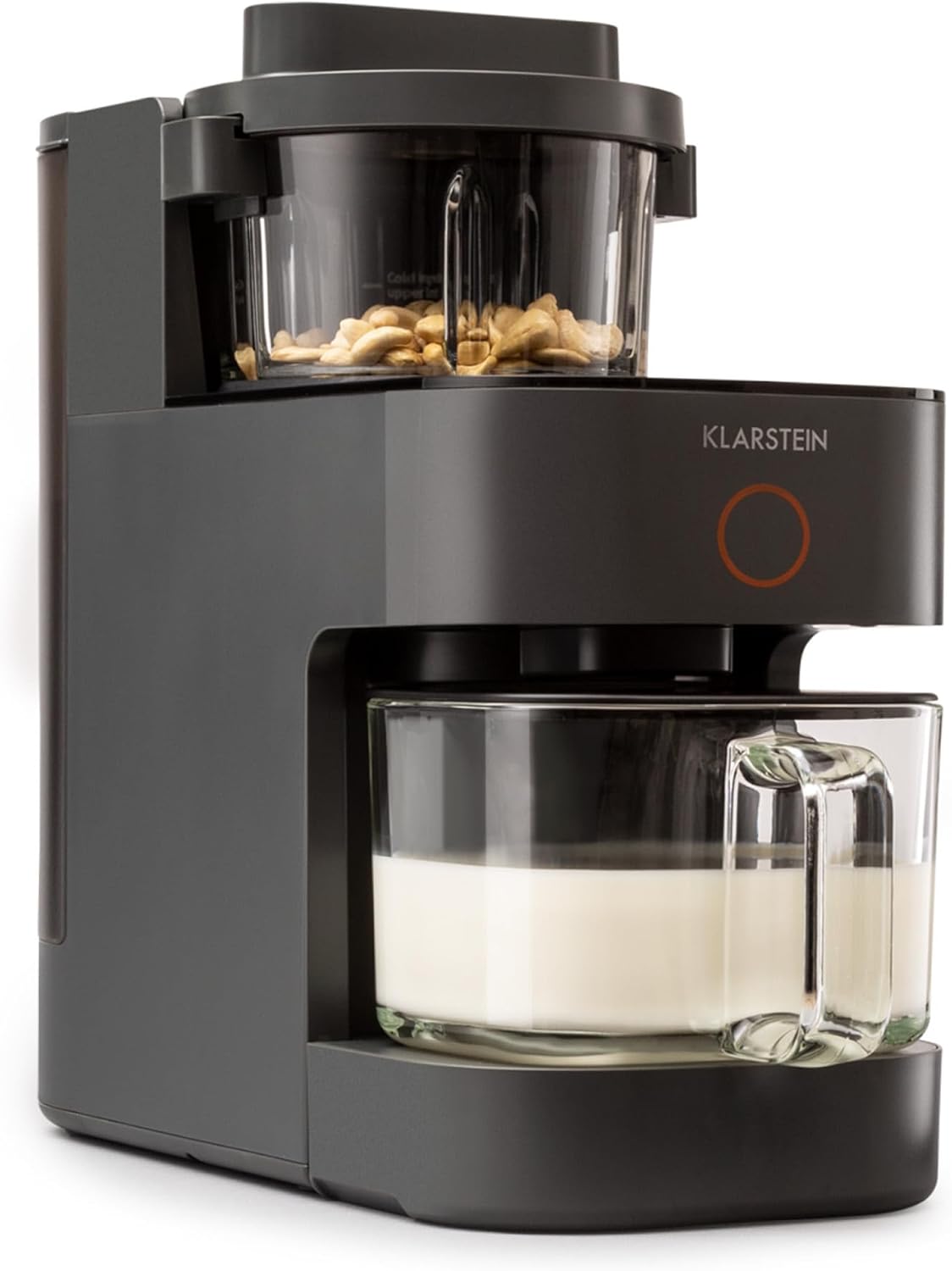 Klarstein Mixer, Standmixer mit 300 Motor- und 1250 Watt Heizleistung, Hochleistungsmixer für Pflanzenmilch Zubereitung, Smoothie Mixer mit 360° Heiztechnologie, 30.000 U/min, Touchscreen, Schwarz