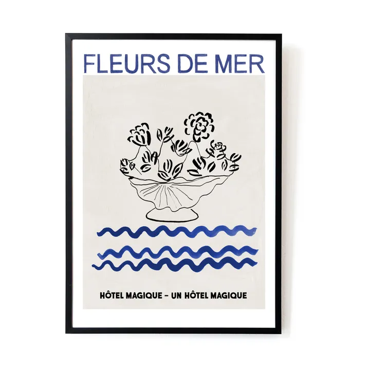 Hôtel Magique Affiche A3 Fleurs de Mer | Bleu