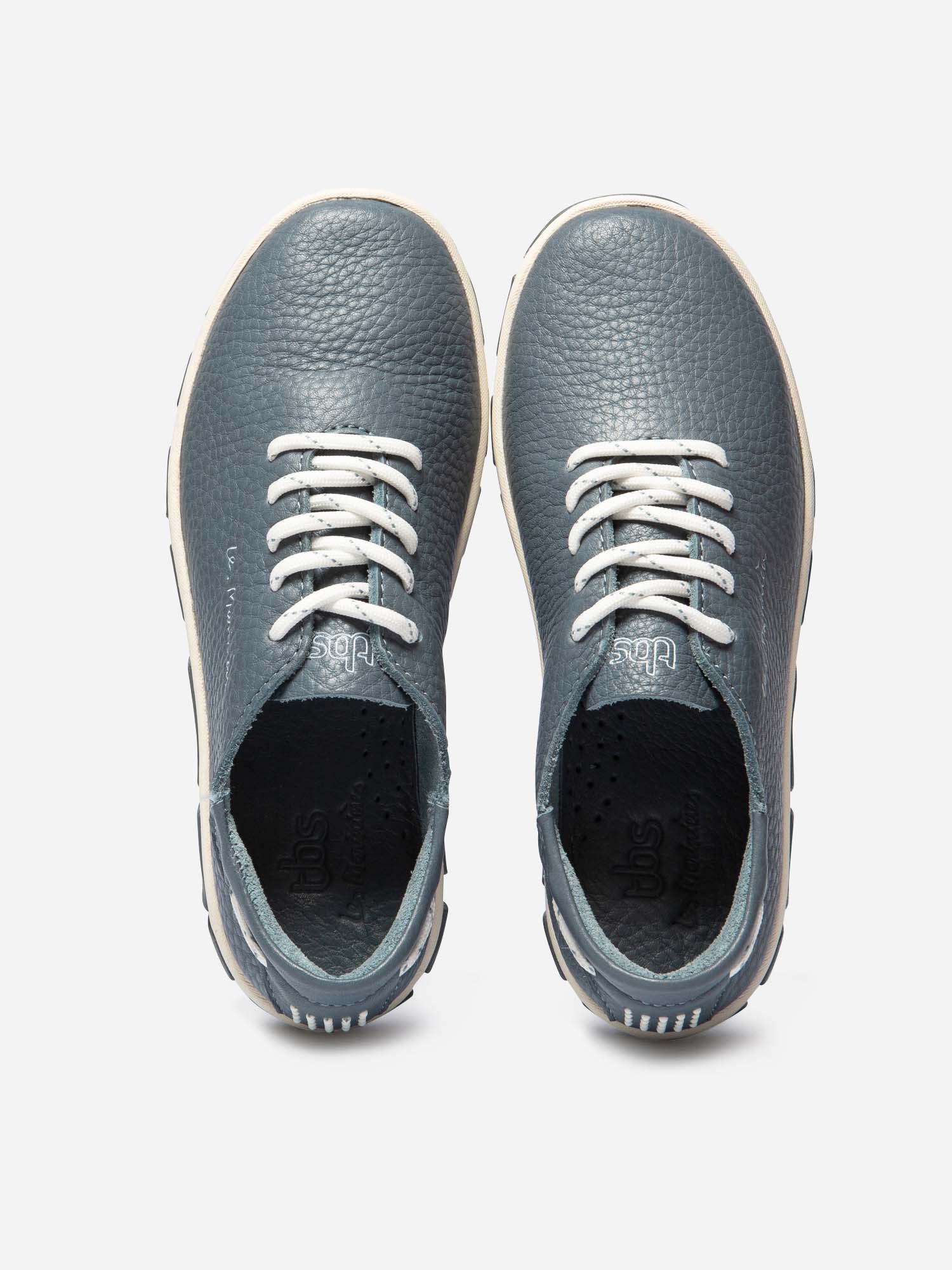 Tennis Femme Confort Cuir Bleu