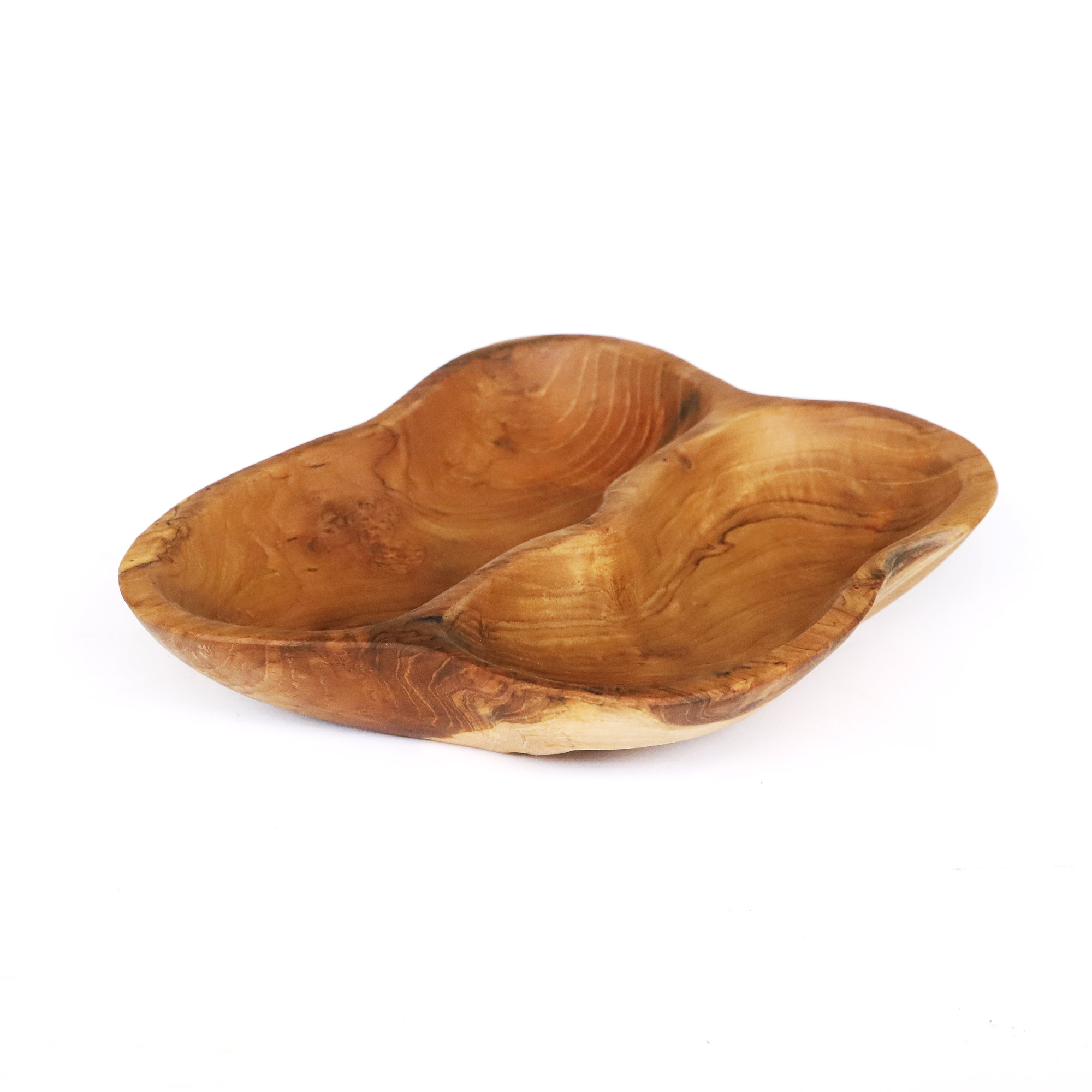 Schale 'Twin' aus Teakholz, natur, T 25 cm, B 25 cm, H 5 cm von fischer's lagerhaus